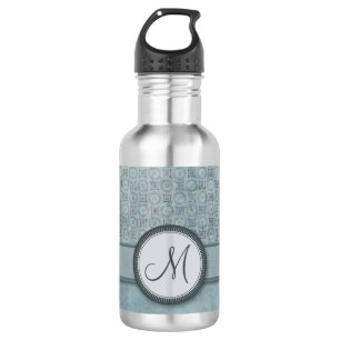 Bouteille D'eau Motif Denim Blue Coin avec Monogramme