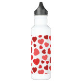 Bouteille D'eau Motif Des Coeurs, Coeurs Rouges, Motif Des Coeurs (Gauche)