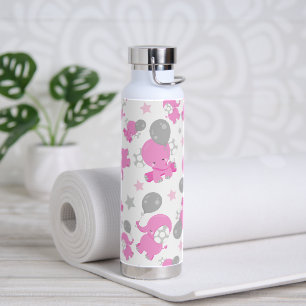Bouteille D'eau Motif Des Eléphants Roses, Eléphants Mignons, Étoi