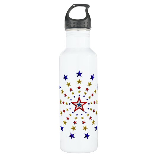 Bouteille D'eau Motif des étoiles patriotiques (Devant)