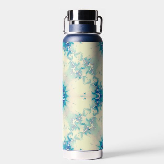 Bouteille D'eau Motif d'hiver Frosty Blue Snowflake (Arrière)