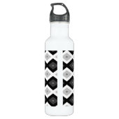 Bouteille D'eau Motif diamant noir, blanc et gris (Dos)