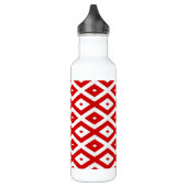 Bouteille D'eau Motif diamant rouge et blanc (Gauche)