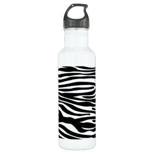Bouteille D'eau Motif d'impression de zèbre - noir et blanc