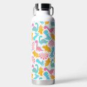 Bouteille D'eau Motif Dinosaur rose et Turquoise (Avant)