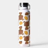 Bouteille D'eau Motif D'Ours, Ours Mignons, Automne, Citrouille (Arrière)
