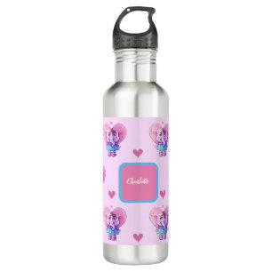 Bouteille D'eau Motif Eléphant mignon (avec votre nom)