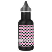 Bouteille D'eau Motif en chevron rose et noir (Gauche)