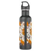 Bouteille D'eau Motif en diagonale du chat noir blanc gingembre (Dos)
