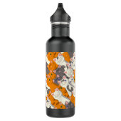 Bouteille D'eau Motif en diagonale du chat noir blanc gingembre (Droite)