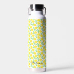 Bouteille D'eau Motif en feuille de citron doux personnalisé<br><div class="desc">Bouteille d'eau personnalisée à motif citron et feuille mignonne.</div>