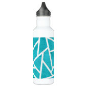 Bouteille D'eau Motif en mosaïque bleu-vert et blanc (Gauche)