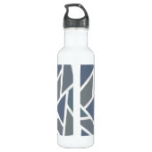 Bouteille D'eau Motif en mosaïque gris bleu (Dos)