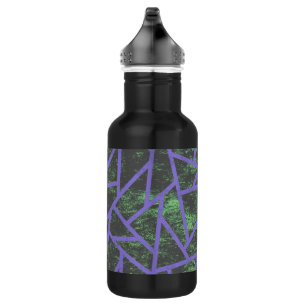 Bouteille D'eau Motif en mosaïque violet et verte