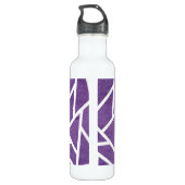 Bouteille D'eau Motif en mosaïque violette et blanche (Dos)