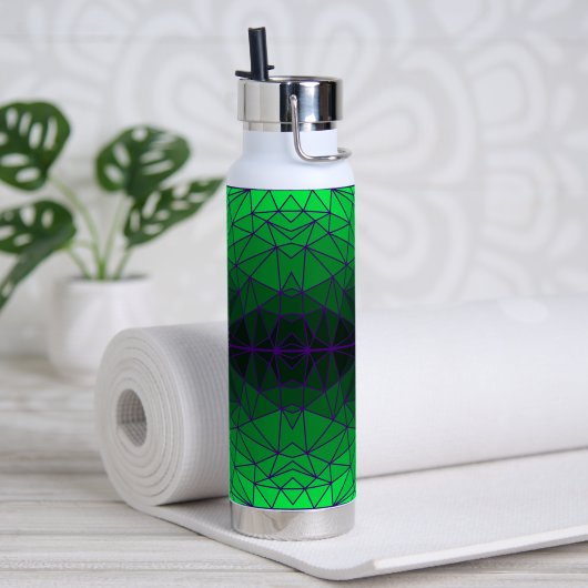 Bouteille D'eau Motif en verre tendu 02.Green.Ligne violet BG (Yoga)