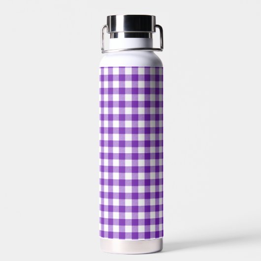 Bouteille D'eau Motif En vichy violet et blanc (Arrière)