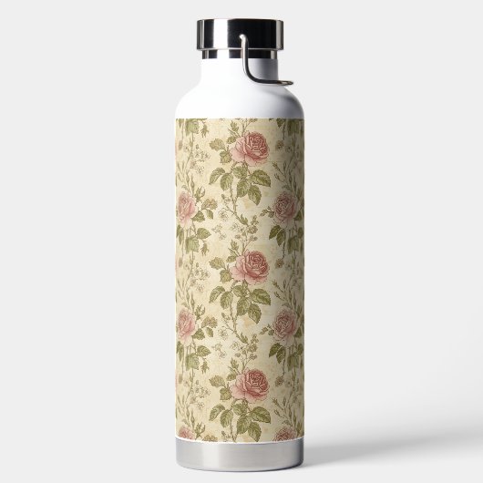 Bouteille D'eau Motif floral de rose vintage (Droite)
