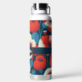 Bouteille D'eau Motif floral du pavot (Plage)