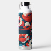 Bouteille D'eau Motif floral du pavot (Avant)