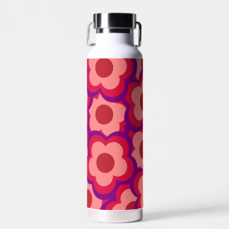 Bouteille D'eau Motif floral hippie rétro de couleur vive