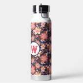 Bouteille D'eau Motif floral rose amusant Monogramme (Gym)