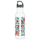 Bouteille D'eau Motif floral rouge et vert (Dos)