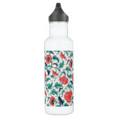 Bouteille D'eau Motif floral rouge et vert (Droite)
