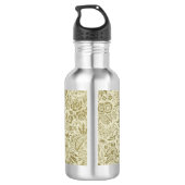 Bouteille D'eau Motif Floral Vert Sage Antique Damas (Dos)