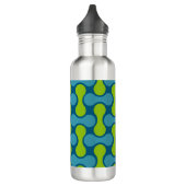 Bouteille D'eau Motif géométrique Abstrait rétro en bleu et vert (Gauche)