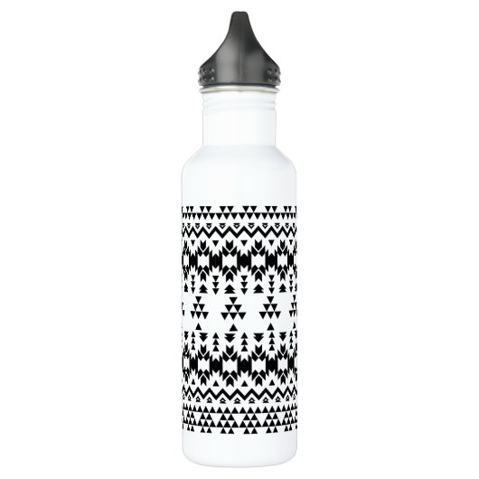 Bouteille D'eau Motif géométrique Aztec noir et blanc (Gauche)