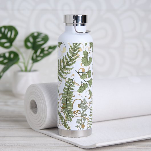 Bouteille D'eau Motif Green et Gold Fern (Yoga)