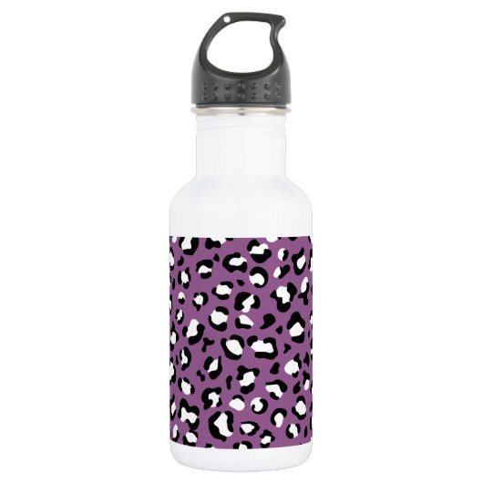 Bouteille D'eau Motif léopard, Taches de léopard, Léopard Violet (Devant)
