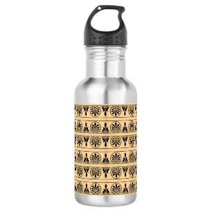 Bouteille D'eau Motif Méditerranéen Arabesque Grec Brun