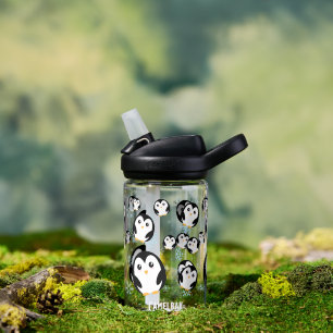 Bouteille D'eau Motif moderne à pente de pingouin pastel mignon