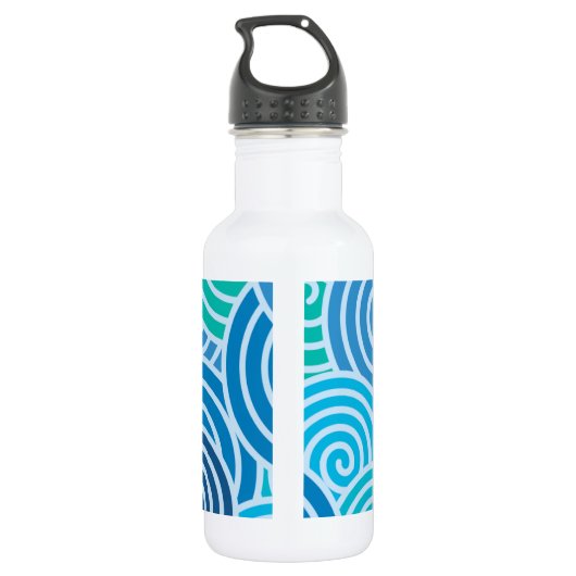 Bouteille D'eau Motif moderne à spirale bleue (Dos)