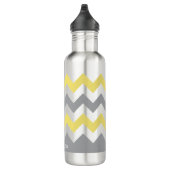 Bouteille D'eau Motif moderne gris jaune Chevron (Droite)