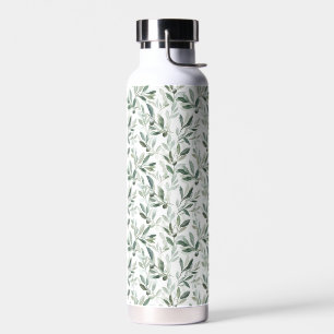 Bouteille D'eau Motif olivier rustique vert sauge aquarelle