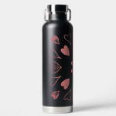Bouteille D'eau Motif or Rose de coeur (Avant)