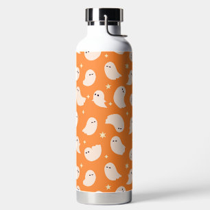 Bouteille D'eau Motif Orange Ghost Doodle