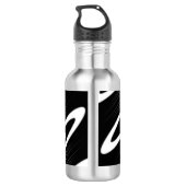 Bouteille D'eau motif organique ondulé noir et blanc sans couture (Dos)