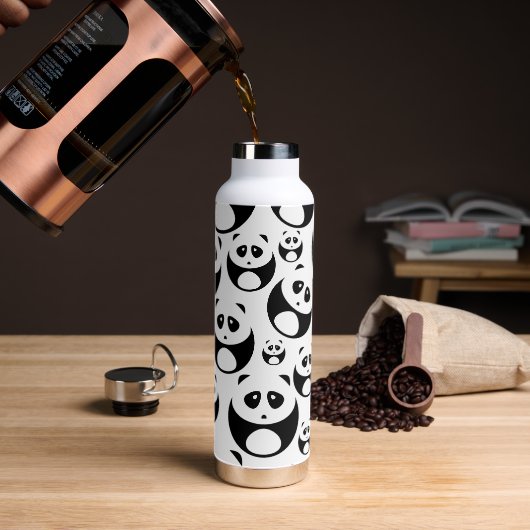 Bouteille D'eau Motif Panda noir et blanc Kawaii (Gym)