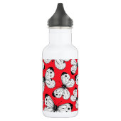 Bouteille D'eau Motif papillon de chou sur rouge (Gauche)