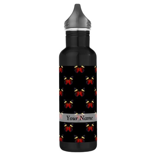 Bouteille D'eau Motif papillon rouge et noir (Gauche)