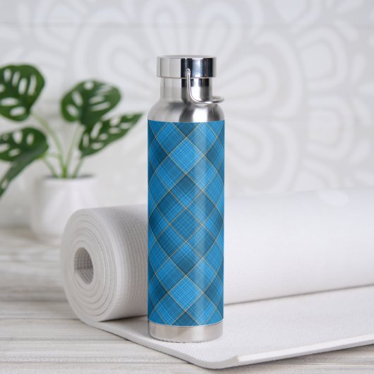Bouteille D'eau Motif Plaid Bleu Anglais (Yoga)