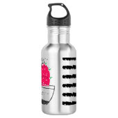 Bouteille D'eau Motif rayé Cactus rose (Dos)