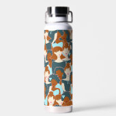 Bouteille D'eau Motif sans couture avec filles noires et blanches (Arrière)