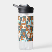 Bouteille D'eau Motif sans couture avec filles noires et blanches (Droite)