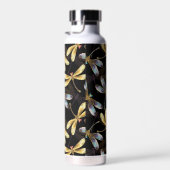 Bouteille D'eau Motif sans couture avec libellules d'or (Plage)