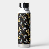 Bouteille D'eau Motif sans couture avec libellules d'or (Gym)